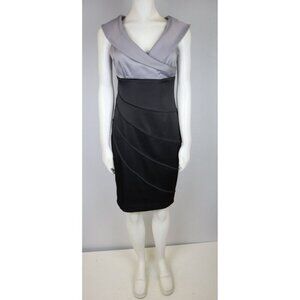 KASPER - WOMEN'S BLACK & GRAY SHEATH DRESS - SIZE 4